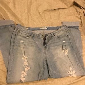 Torrid skinny jeans with destruction